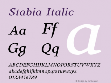 Stabia-Italic Version 001.001图片样张