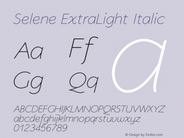 Selene-ExtraLightItalic 1.650图片样张