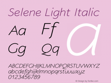 Selene-LightItalic 1.650图片样张