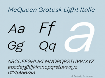 McQueen Grotesk Light Italic Version 2.00图片样张