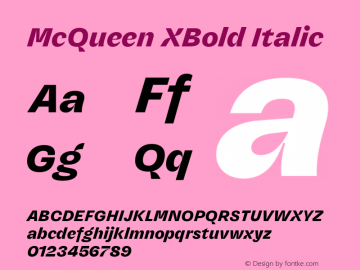 McQueen XBold Italic Version 2.00图片样张