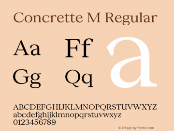 Concrette M Regular Version 1.000;Glyphs 3.2 (3236)图片样张