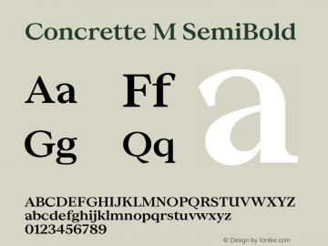 Concrette M SemiBold Version 1.000;Glyphs 3.2 (3236)图片样张