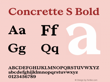 Concrette S Bold Version 1.000;Glyphs 3.2 (3236)图片样张