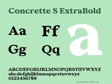 Concrette S ExtraBold Version 1.000;Glyphs 3.2 (3236)图片样张