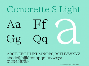 Concrette S Light Version 1.000;Glyphs 3.2 (3236)图片样张