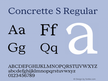 Concrette S Regular Version 1.000;Glyphs 3.2 (3236)图片样张