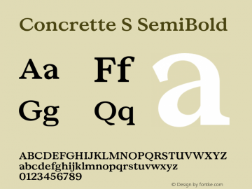 Concrette S SemiBold Version 1.000;Glyphs 3.2 (3236)图片样张