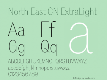 North East CN ExtraLight Version 1.001;Glyphs 3.1.2 (3151)图片样张