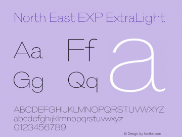 North East EXP ExtraLight Version 1.001;Glyphs 3.1.2 (3151)图片样张