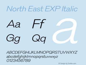 North East EXP Italic Version 1.001;Glyphs 3.1.2 (3151)图片样张