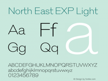 North East EXP Light Version 1.001;Glyphs 3.1.2 (3151)图片样张