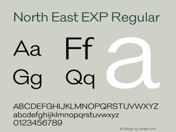 North East EXP Regular Version 1.001;Glyphs 3.1.2 (3151)图片样张