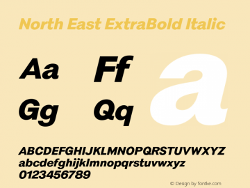 North East ExtraBold Italic Version 1.001;Glyphs 3.1.2 (3151)图片样张