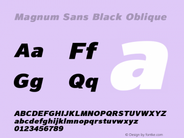 MagnumSans-BlackOblique Version 1.000图片样张