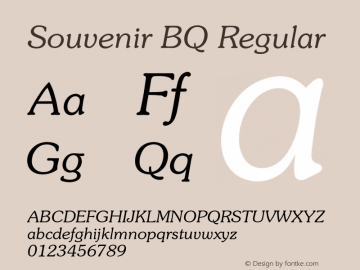 Souvenir BQ Regular 001.000 Font Sample