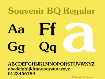 Souvenir BQ Regular 001.000 Font Sample