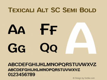 Texicali Alt SC Semi Bold Version 1.000图片样张