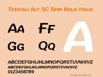 Texicali Alt SC Semi Bold Italic Version 1.000图片样张