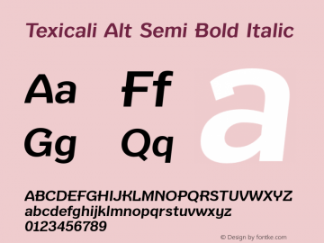 Texicali Alt Semi Bold Italic Version 1.000图片样张