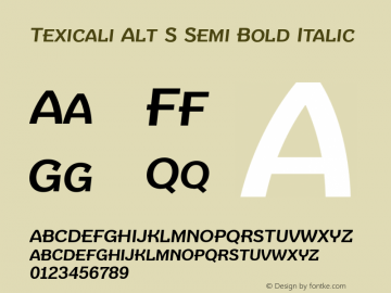 Texicali Alt S Semi Bold Italic Version 1.000图片样张