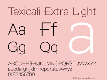 Texicali Extra Light Version 1.000图片样张