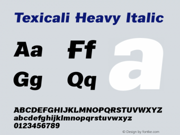 Texicali Heavy Italic Version 1.000图片样张