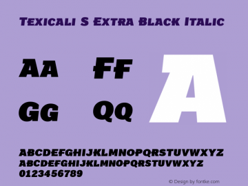 Texicali S Extra Black Italic Version 1.000图片样张