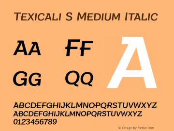 Texicali S Medium Italic Version 1.000图片样张
