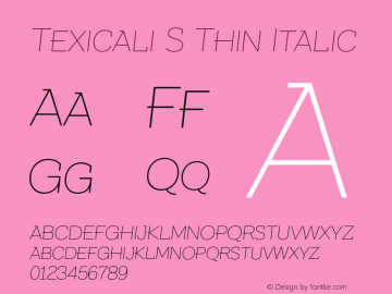 Texicali S Thin Italic Version 1.000图片样张