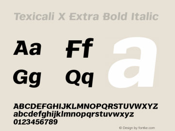 Texicali X Extra Bold Italic Version 1.000图片样张