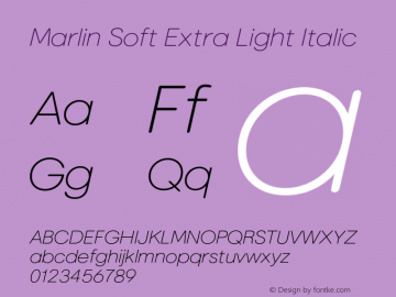 MarlinSoft-ExtraLightItalic 001.000图片样张