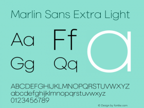 MarlinSans-ExtraLight Version 1.001图片样张