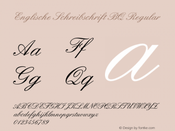 Englische Schreibschrift BQ Regular 001.000 Font Sample