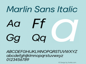 MarlinSans-Italic Version 1.001图片样张