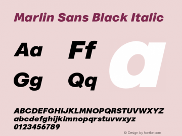 MarlinSans-BlackItalic Version 1.001图片样张