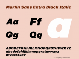 MarlinSans-ExtraBlackItalic Version 1.001图片样张