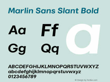 MarlinSansSlant-Bold Version 1.001图片样张