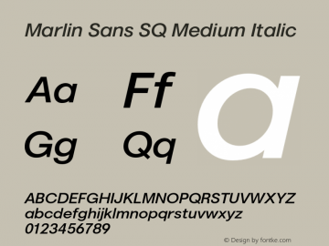 MarlinSansSQ-MediumItalic Version 1.001图片样张