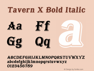 TavernX-BoldItalic Version 1.004图片样张