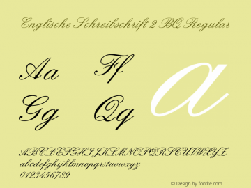 Englische Schreibschrift 2 BQ Regular 001.000 Font Sample