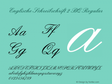 Englische Schreibschrift 2 BQ Regular 001.000 Font Sample