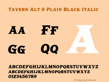 TavernAltSPlain-BlackItalic Version 1.001图片样张