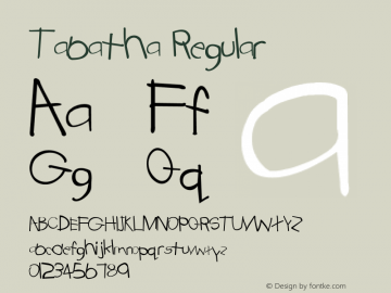 Tabatha Regular Converted from E:\TTFONTS\TABATHA.TF1 by ALLTYPE Font Sample