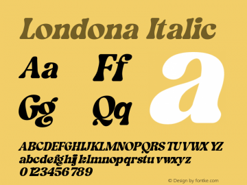 Londona Italic Version 1.00;May 18, 2023;FontCreator 13.0.0.2637 64-bit图片样张