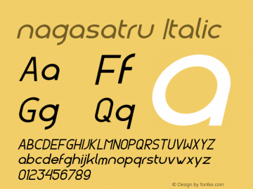 nagasatru Italic Version 1.000;October 7, 2023;FontCreator 14.0.0.2901 64-bit图片样张
