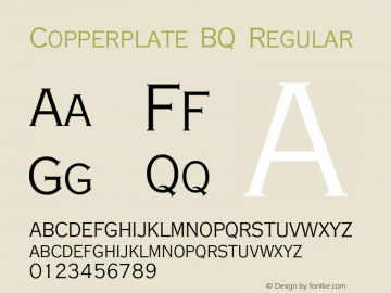 Copperplate BQ Regular 001.000图片样张