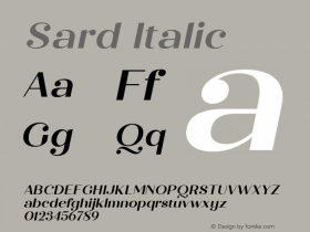 Sard SemiBold Italic Version 1.000;hotconv 1.0.109;makeotfexe 2.5.65596图片样张