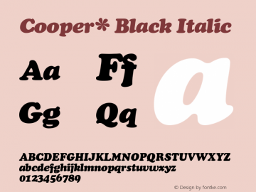 Cooper* Black Italic Version 0.001图片样张
