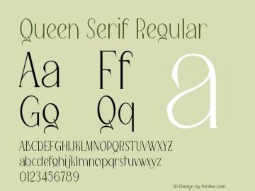 Queen Serif Version 1.001;Fontself Maker 3.5.7图片样张